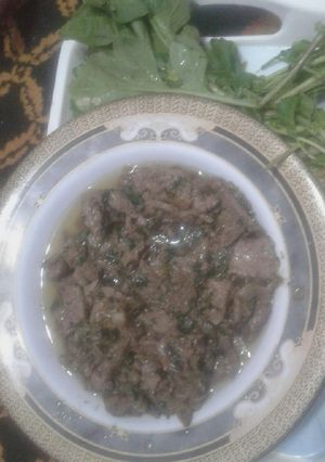 صورة لوصفة الكبدة بالبصل والخضره