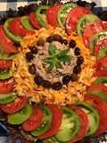 Salade de carottes,batavia rouge,tomates bicolores et thon fumé