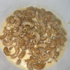 A picture of 3 cheese pasta.