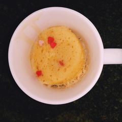 A picture of Bday cake mug cake.