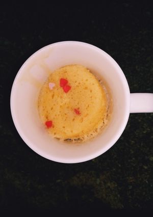 A picture of Bday cake mug cake.