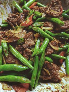 Gambar Daging dan kacang buncis goreng