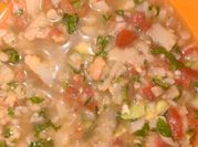 Una foto de ceviche de coliflor