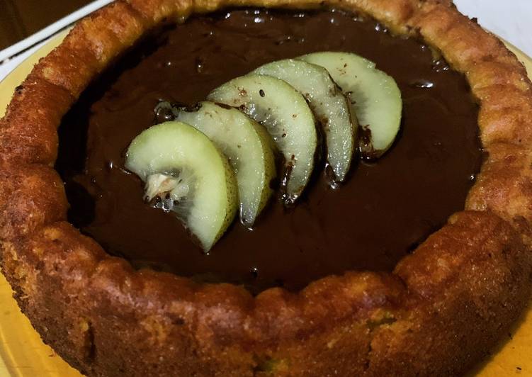 How to Prepare Homemade Mango Purée Cake w/ Dark Chocolate Toppings