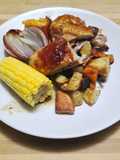 PEANUT BUTTER & HONEY ROAST CHICKEN WITH VEGETABLES