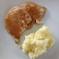 A picture of Pork in a Marsala sauce.