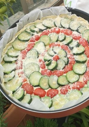 Une photo de Tarte courgette tomate