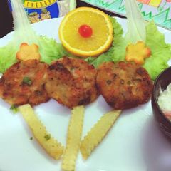 Chicken and corn cutlets A picture of Chicken and corn cutlets.