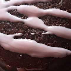 A picture of Homemade eggless chocolate cake.