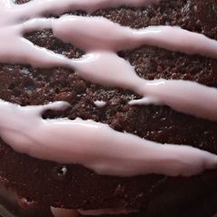 A picture of Homemade eggless chocolate cake.