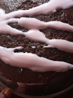 A picture of Homemade eggless chocolate cake.