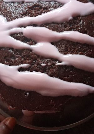 A picture of Homemade eggless chocolate cake.