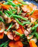 Thịt xào đậu cove và cà rốt - món xào thần thánh