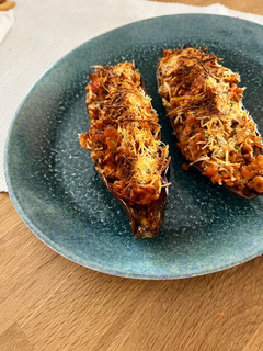 Una foto de Berenjenas boloñesa Airfryer