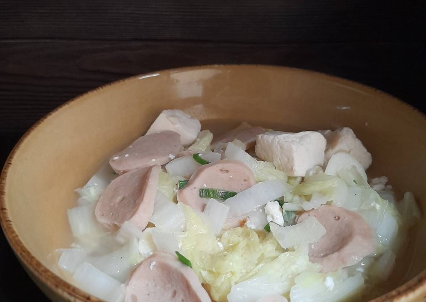 Sayur Sawi Bakso dan Tahu