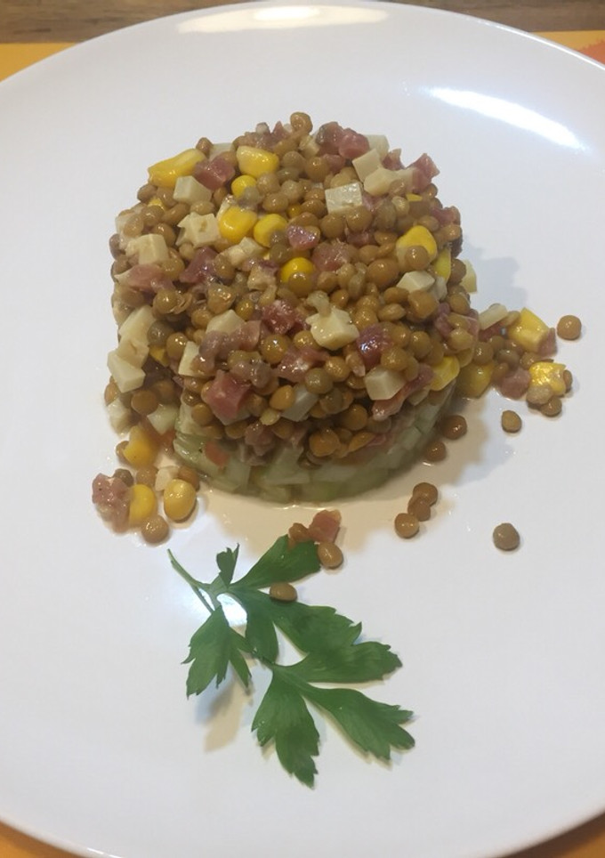 Una foto de Ensalada fría de lentejas