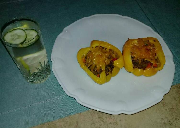 Step-by-Step Guide to Prepare Super Quick Homemade Stuffed yellow bell pepper