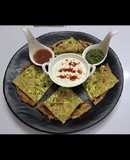 Mixveg paneer paratha with green chatny and curd