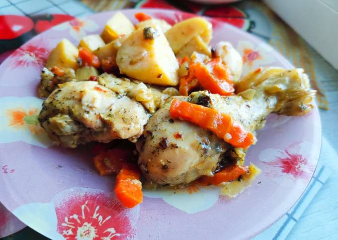 Вкусный ужин в рукаве