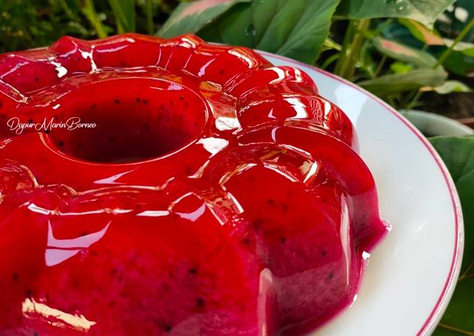 Panduan Masakan Resep 260. Puding Lumut Buah Naga