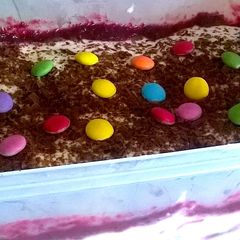 A picture of Marie biscuit pudding.