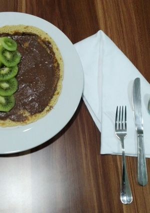 Una foto de Creppe de Nutella y frutas😉