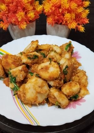 A picture of Crispy Gram Flour Arbi.