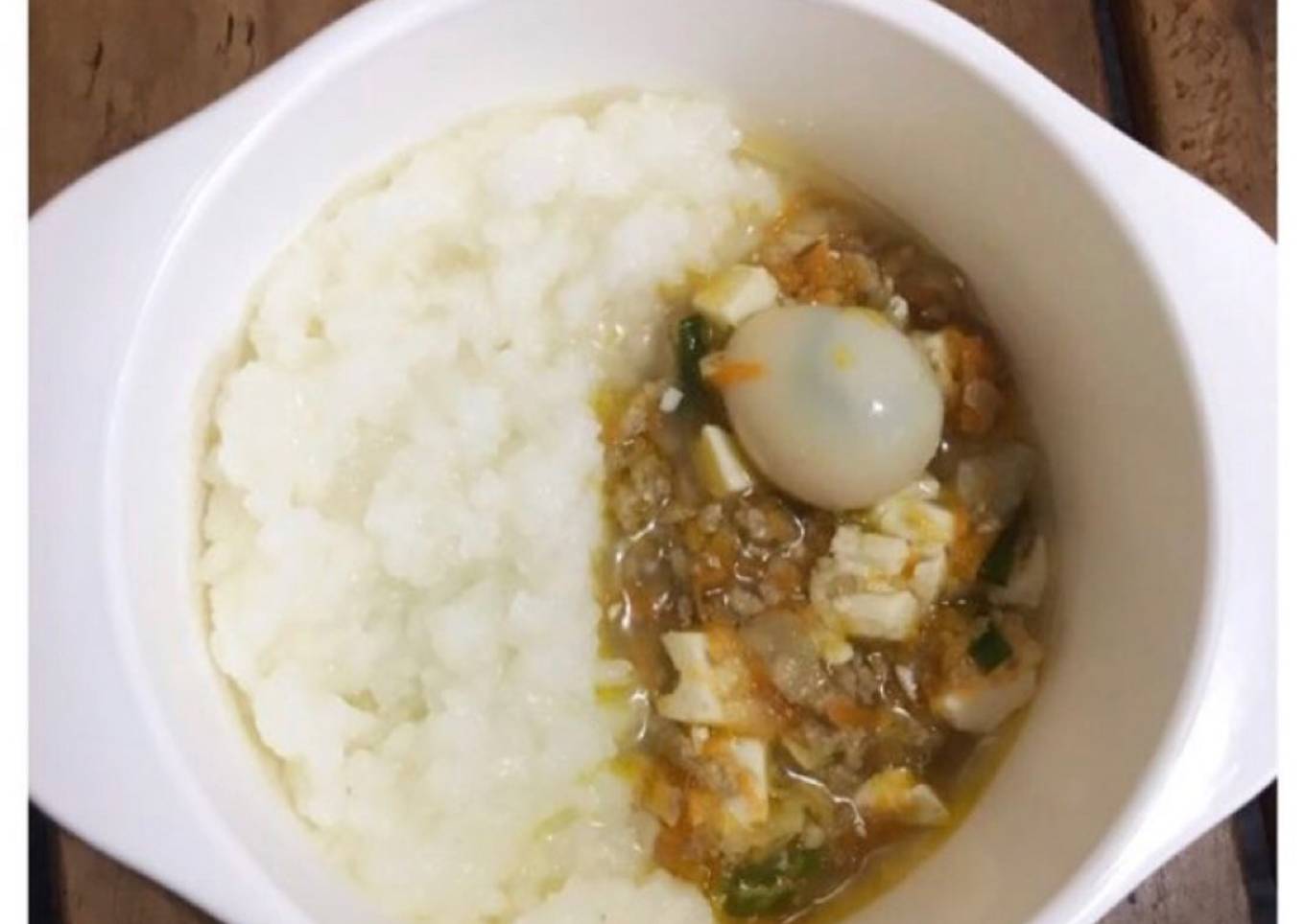 Nasi tim Sapo sapi telur puyuh