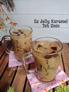 Foto resep Es Jelly Karamel Teh Susu