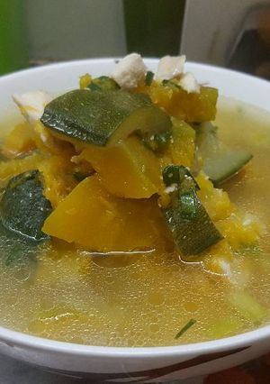 Hình của món Canh bí ngòi nấu gà.