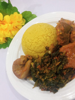 A picture of Tuwo (Yellow powder maize).