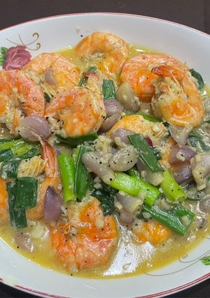 Foto resep 37. Creamy Garlic Shallot Butter Prawn