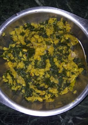 A picture of Chaulai aur moong dal ki sabji.