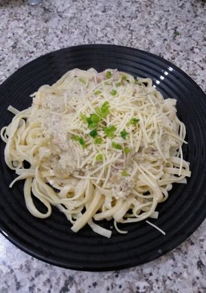 Foto resep Fettucini Carbonara Daging Asap