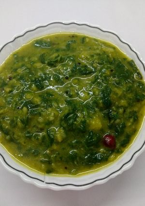 A picture of Keerai Masiyal (Mashed Greens).