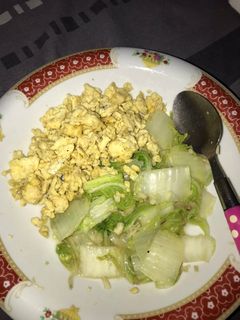 Foto resep Scrambled egg with Chinese cabbage