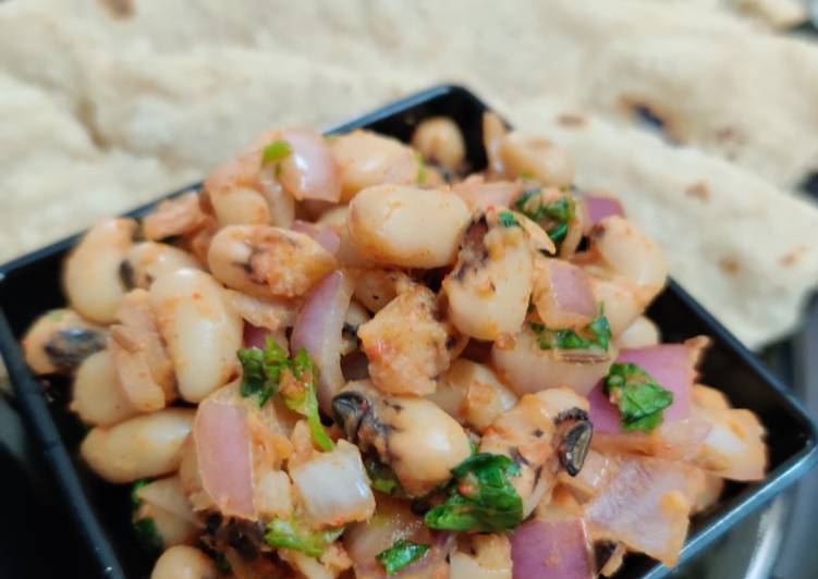 Black Eyed Beans dry sabji with Jawar Roti