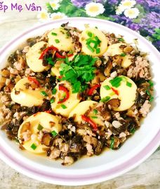 đậu hũ trứng sốt thịt