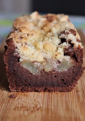 Une photo de Moelleux choco-poire et crumble