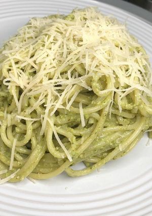 Una foto de Pasta al pesto
