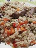 Arroz con menudos de pollo