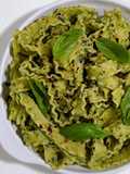 Mafaldine in Basil, Pumpkin Seed and Ricotta Pesto