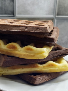 Una foto de Waffles americanos dulces