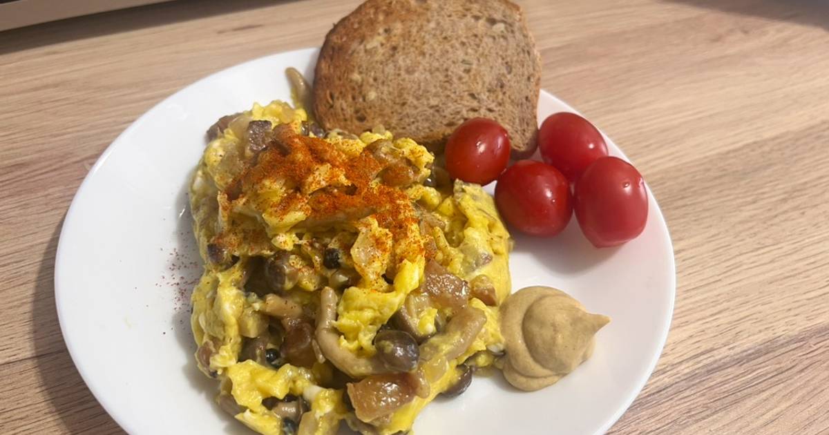 Shimeji gombás rántotta szalonnásan Timcsi receptje Cookpad receptek