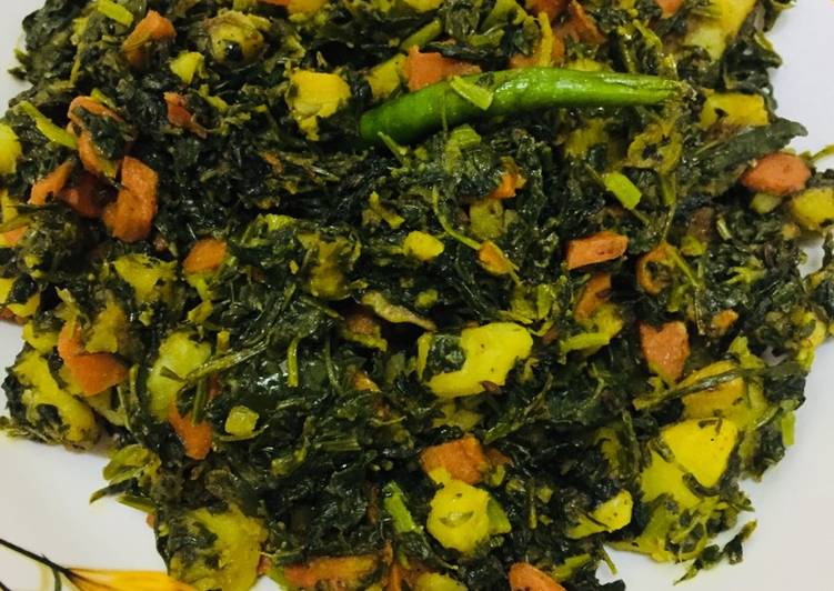 Recipe of Appetizing Aloo methi gajar mix veg