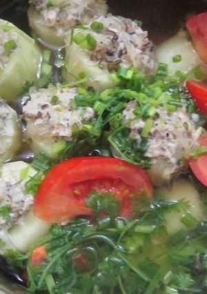 Hình của món Canh dưa leo nhồi thịt.