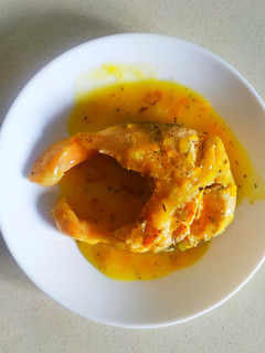 Una foto de Salmón a la naranja