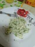 Mostacholes con salsa de espinaca