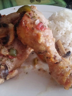 A picture of Oven roasted chicken cacciatore.