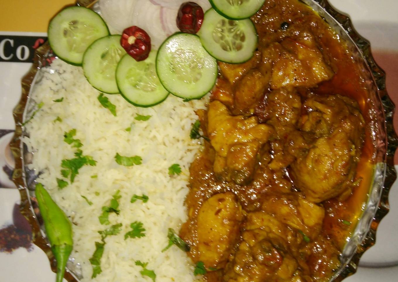 Chicken korma with white rice